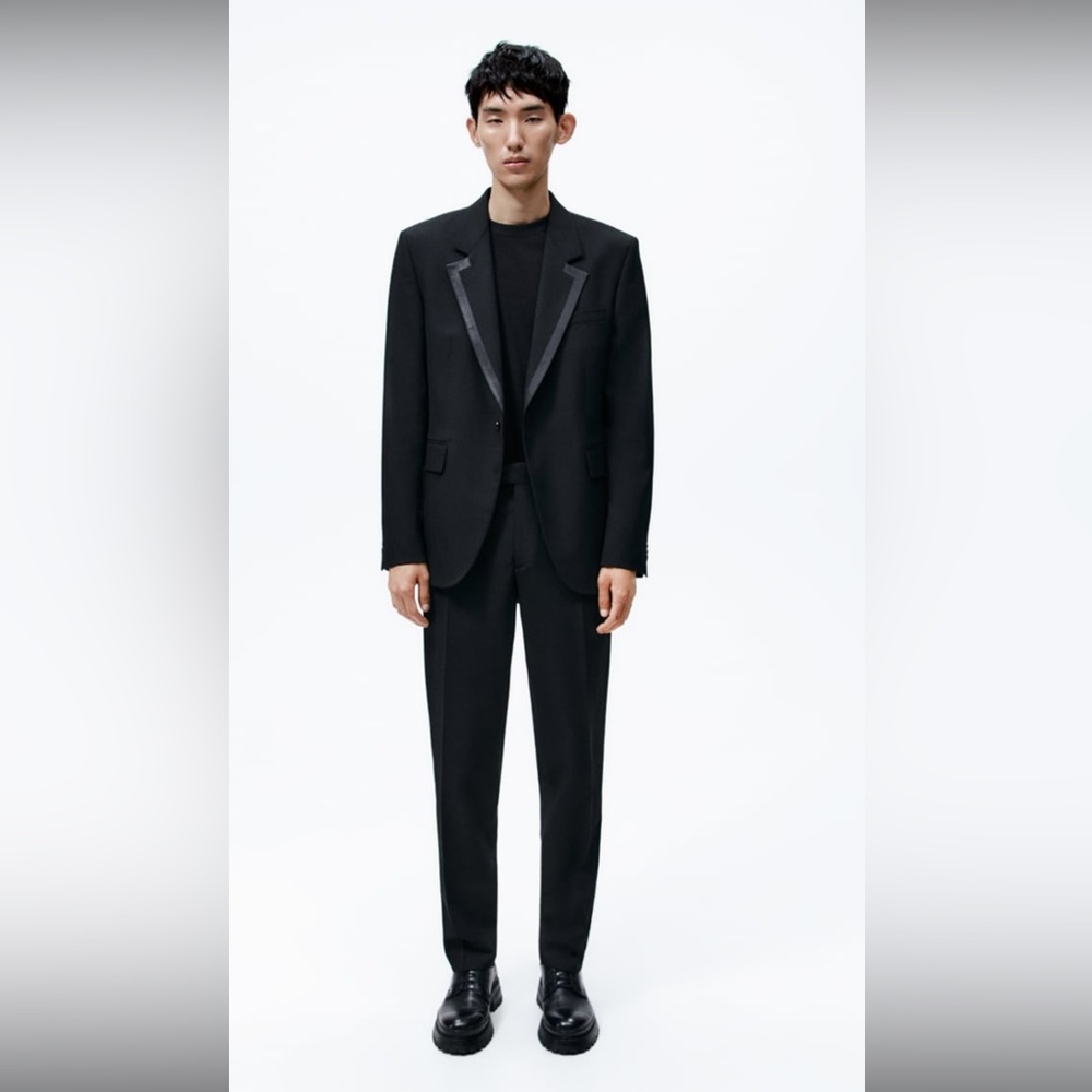 ZARA Mens Pleated Straight Pants